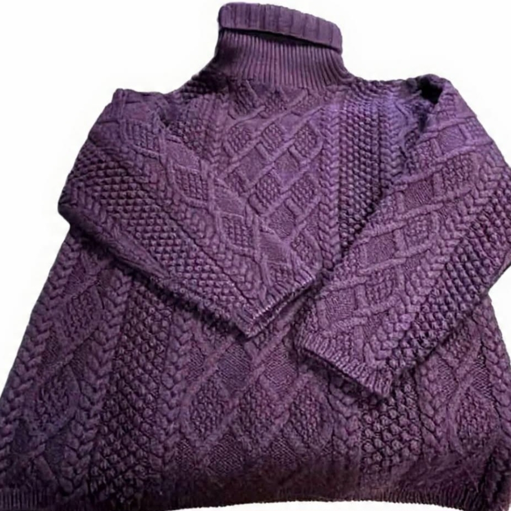 J. Crew Deep Purple Wool Sweater Softgirl Preppy Chunky